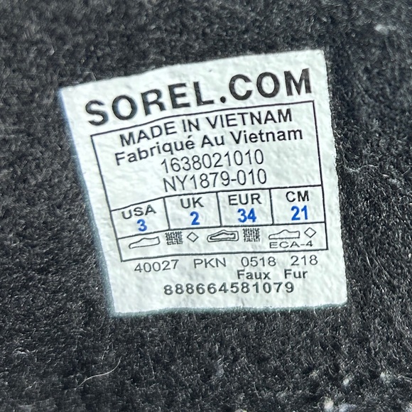 SOREL Black Boots Winter Shoes Yoot Pac Nylon Upper Waterproof Outdoor US Size 3 - Picture 11 of 12